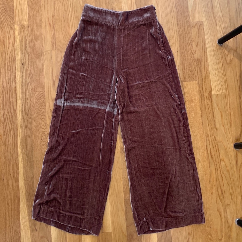 Zara velvet high rise culottes